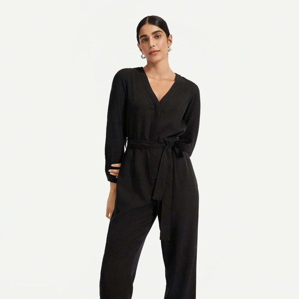 Everlane The Drape Jumpsuit size 00 in Black